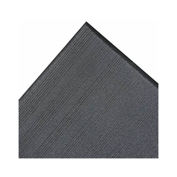 Justrite Anti-Fatigue Mats Airug, Series: 410, Closed cell PVC foam, Thickness: 3/8in., Size: 6'x 60', Black 410R0372BL - main
